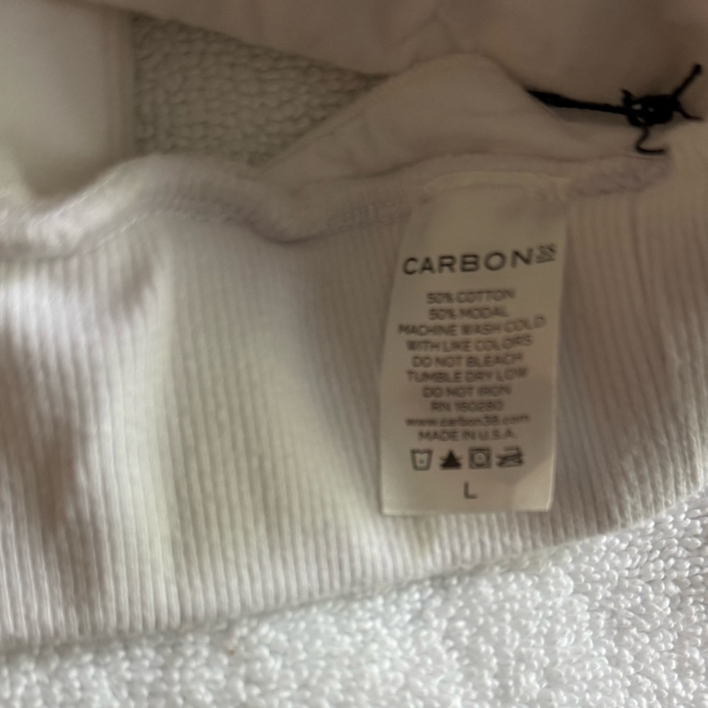 Carbon38 White V-Neck Cross Back Bra in French Terry NWT SZ L - Picture 5 of 7